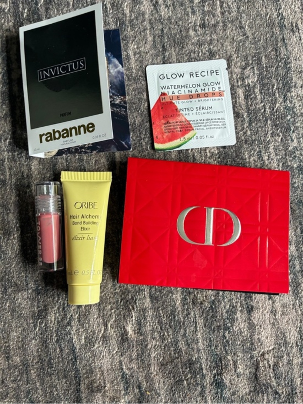 Dior Red Quilted Compact with Silver CD Logo